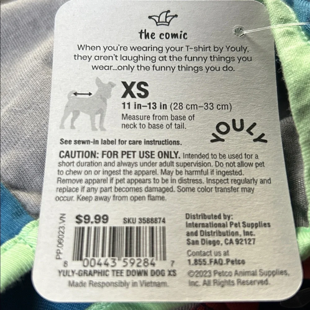NWT Youly “the Comic” Down Dog T-shirt XS